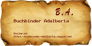 Buchbinder Adalberta névjegykártya